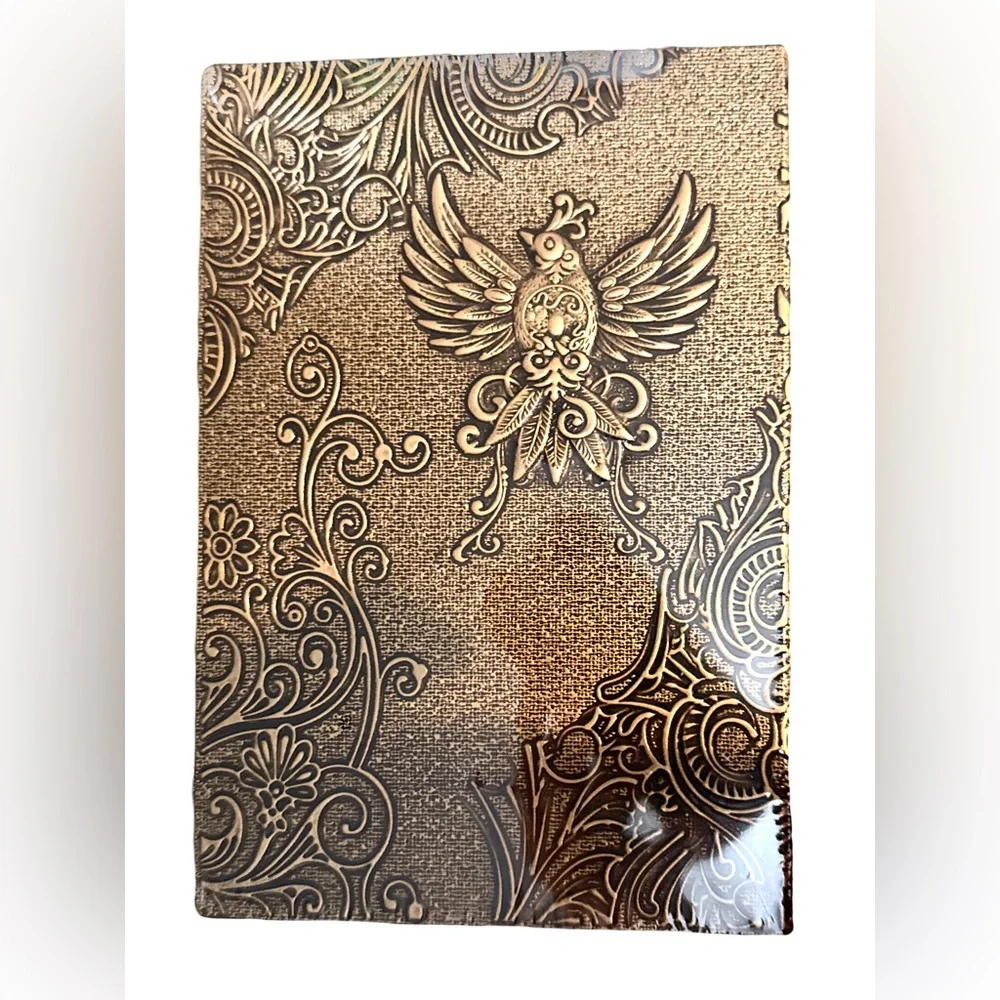 Faux-Leather Gold Phoenix Embossed Notebook Journal 200 Pages New with Tag